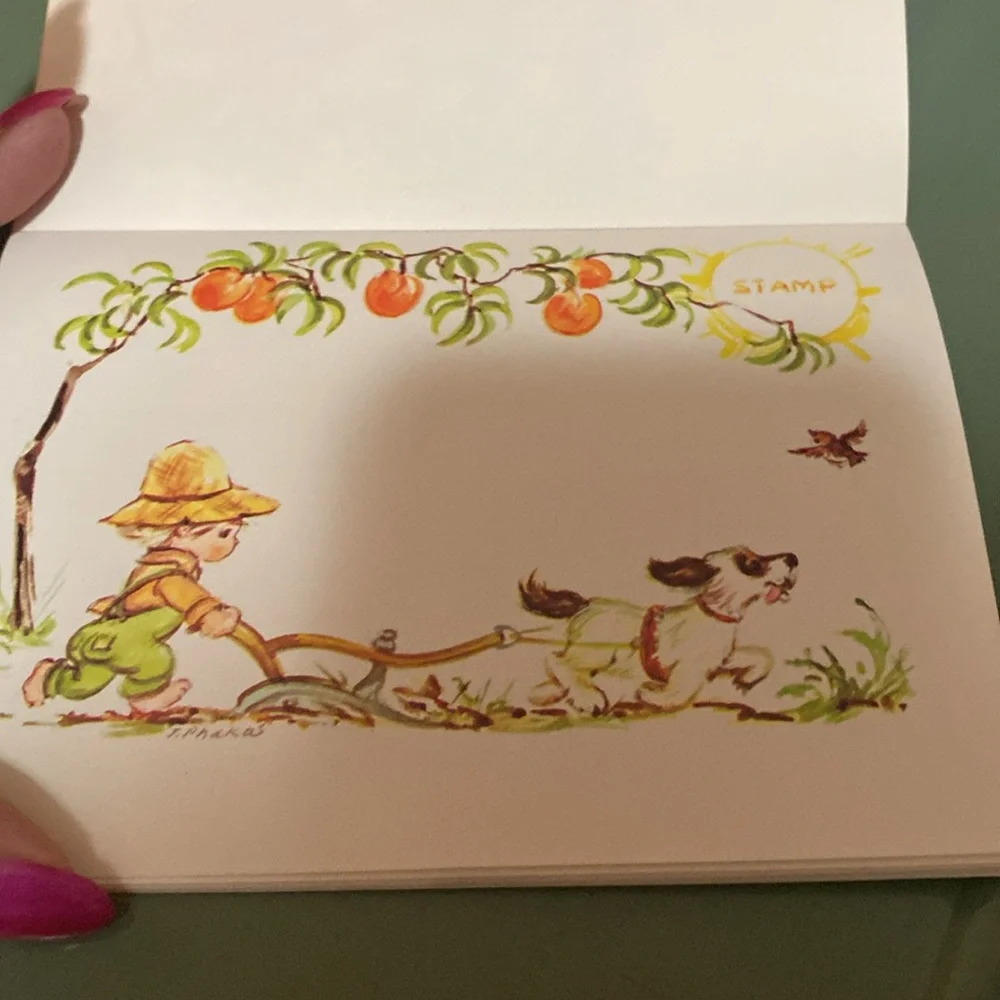 Vintage Caspari address phone number change cards Peaches ‘n’ cream postcard pad